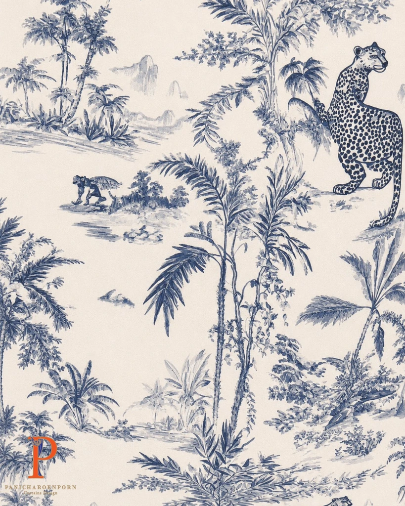 ผ้าม่านลายวินเทจ แบบที่ 8